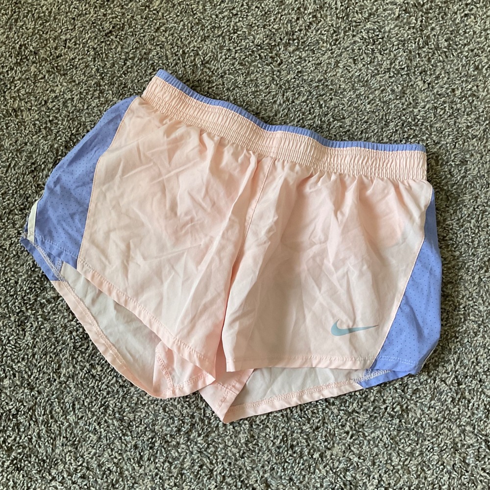 Nike Womens Dri-FIT 10K Running Shorts Pink Periwinkle Blue Size Small